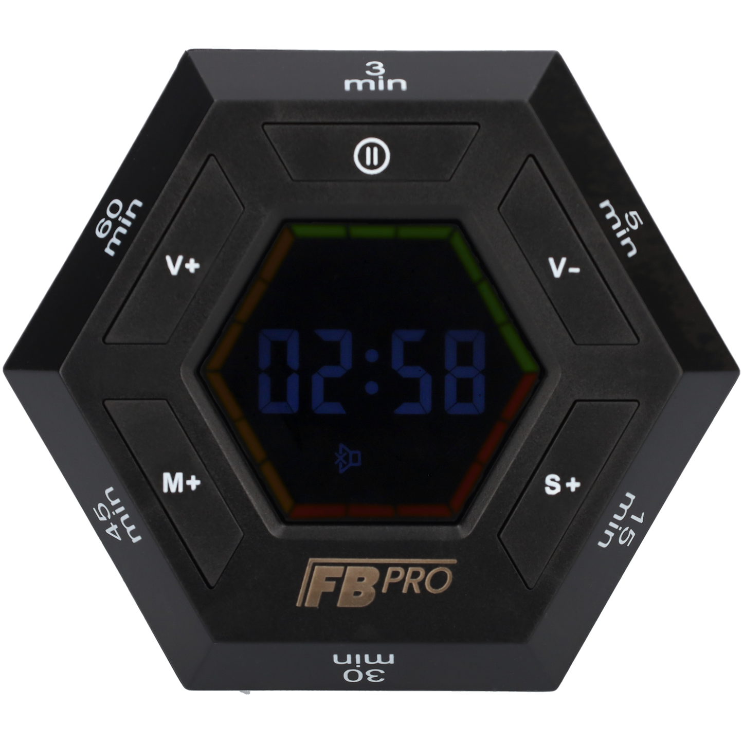 6 Hoekige Digitale Alarmklok - Hexagon Kookwekker - Zwarte Digitale Klok met Magneten