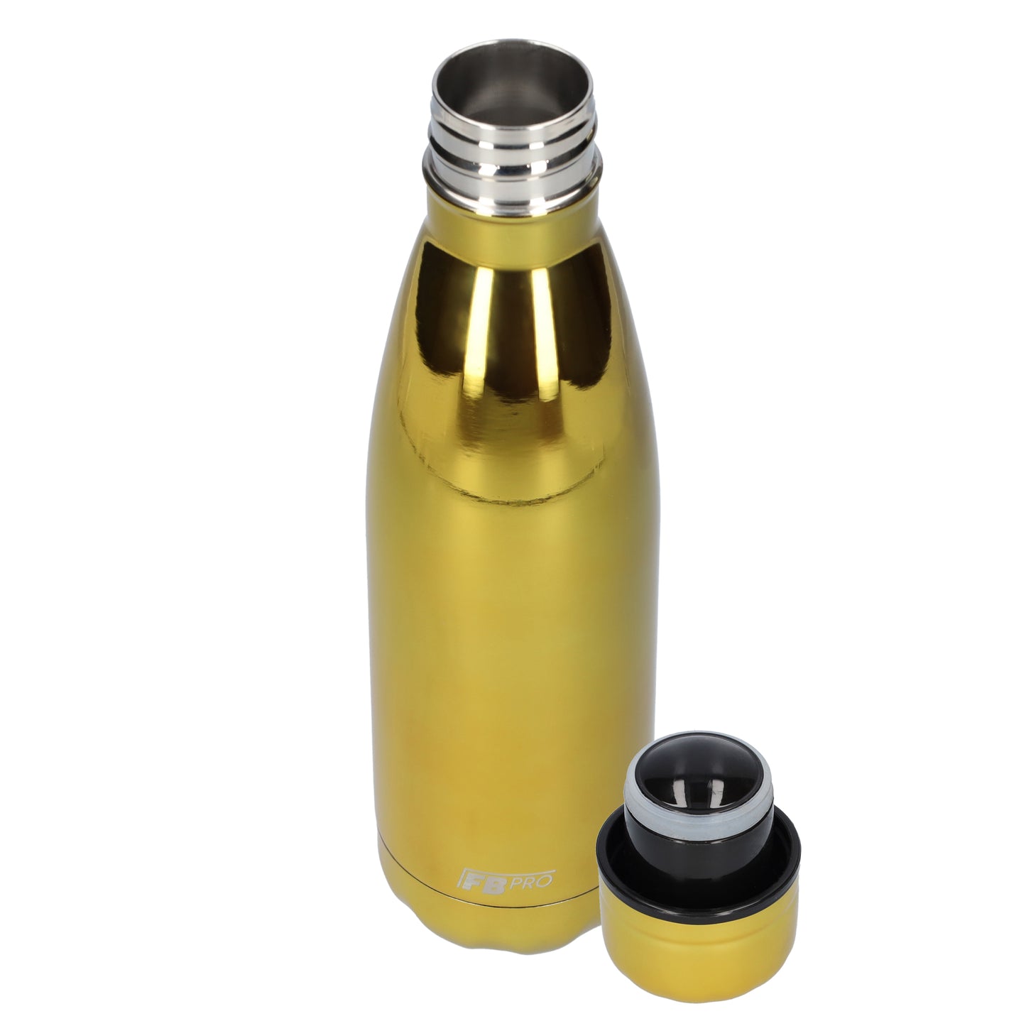 FBFS54, Thermosfles, Drinkfles, Waterfles - 500ml - Chrome Gold - Chroom Goud