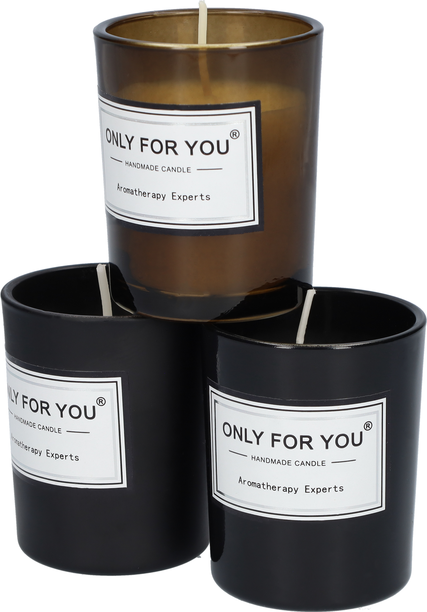 Candles - Scented candles - Mood lighting with a wonderful scent - In a set of three - Mysterious Black