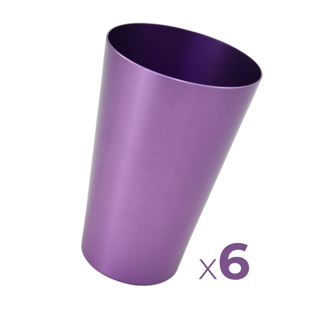 Aluminium stapelbare bekers (6 stuks!) - Paars