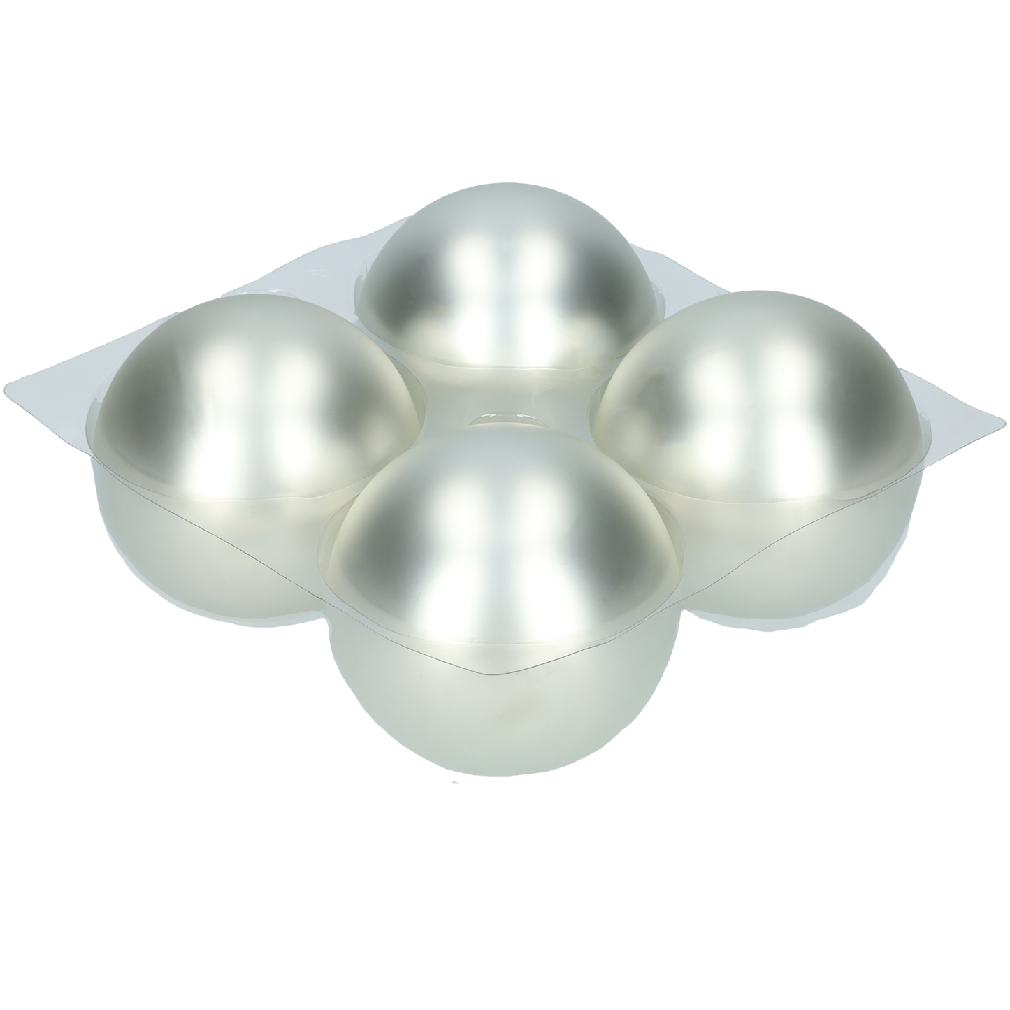 Glazen kerstballen - Set van 4stuks/100mm - Glas - Matte Silver - Mat Zilver