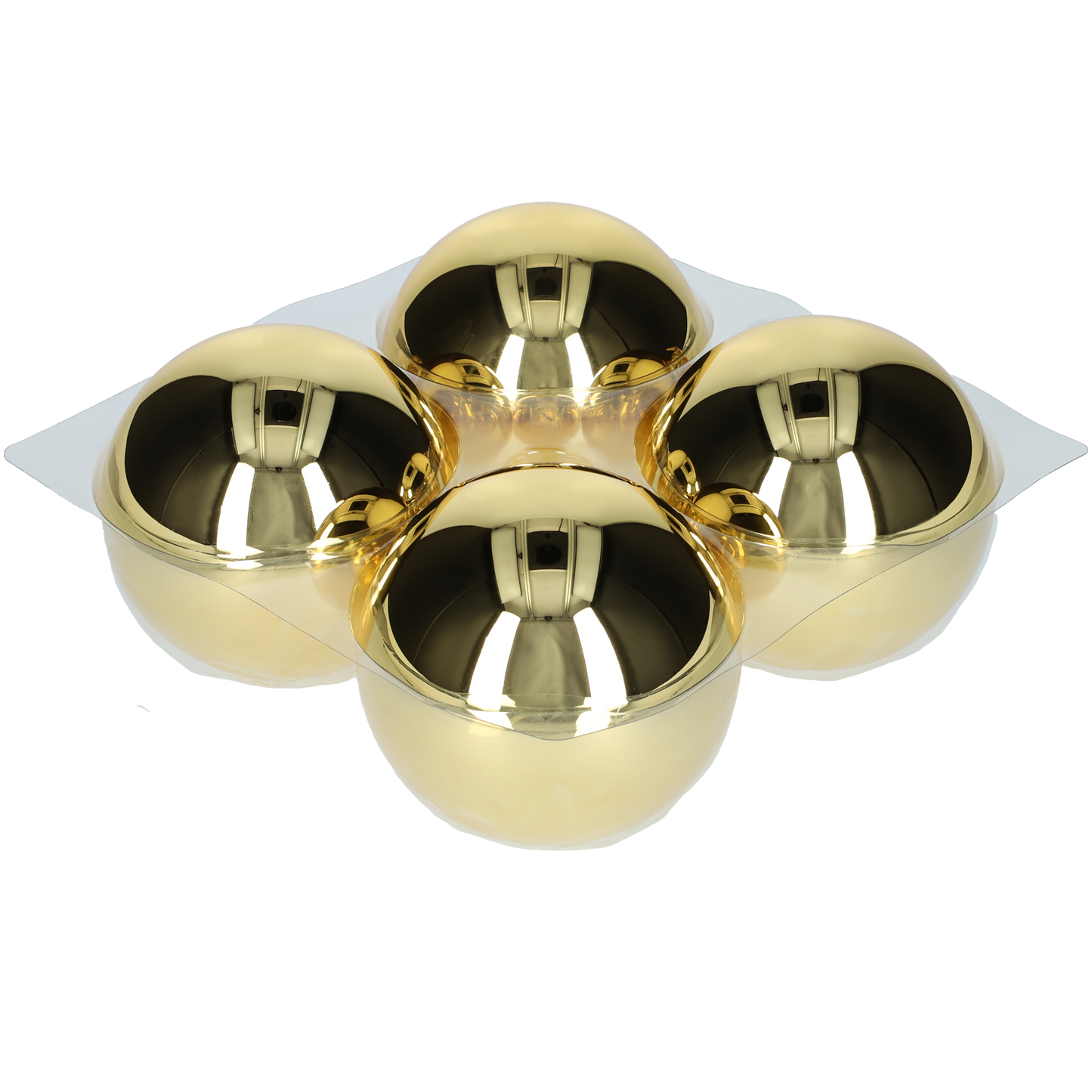 Glazen kerstballen - Set van 4 stuks/100mm - Glas - Bright Gold Glans - Goud