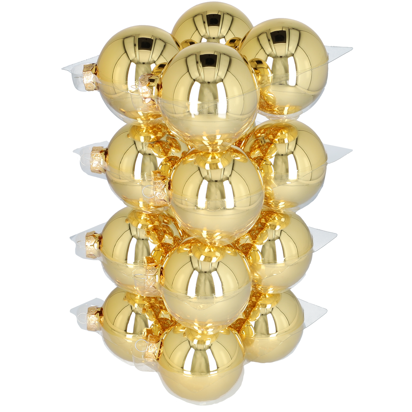 Glazen kerstballen - Set van 16 stuks/80mm - Luxe kerst decoratie - Sfeervolle kerstversiering voor in de kerstboom - Glas - Bright Gold Glans - Goud