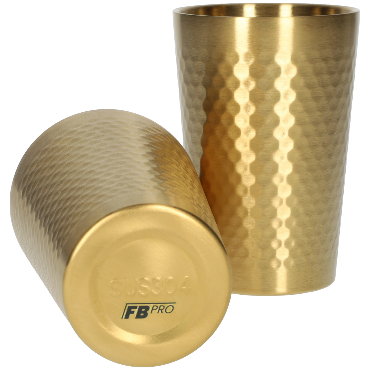 RVS bekers - drinkbekers - Stapelbaar - Inhoud van 350ml - Goud