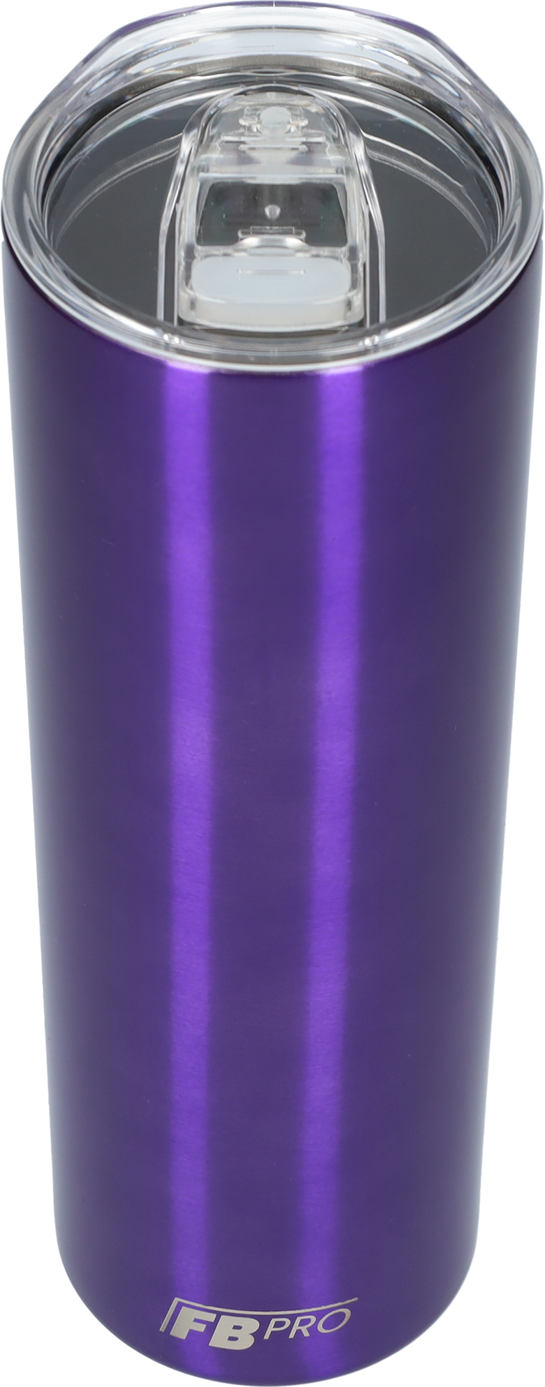 Slanke drinkbeker met rietje - 550 ML - RVS - Paars