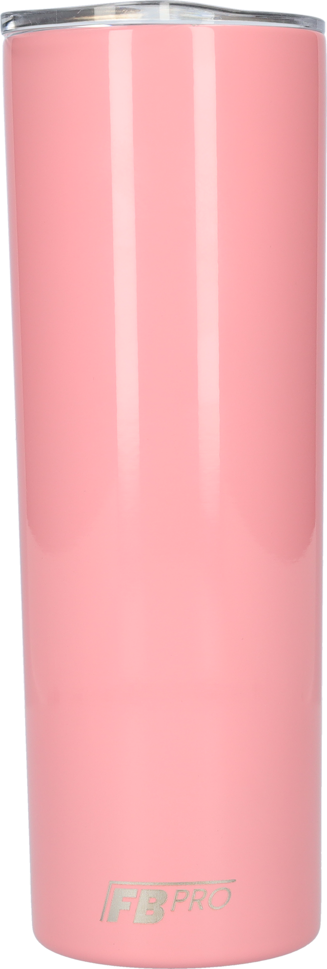 Slim drinking cup with straw - 550 ML - Stainless steel - Pink