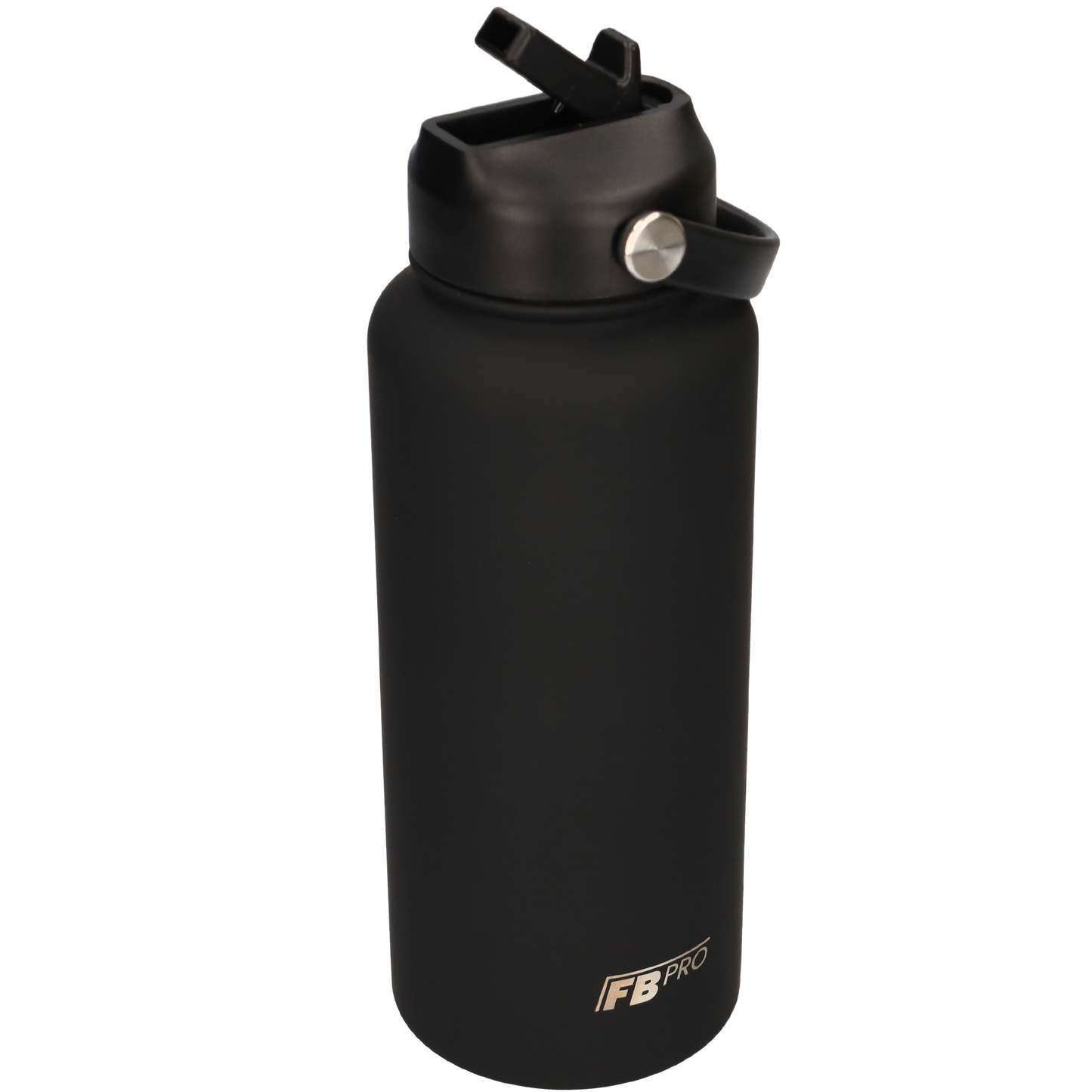 Thermos waterfles 1 liter - Isolerende Waterfles met Draaibare Drinktuit - Black - Zwart