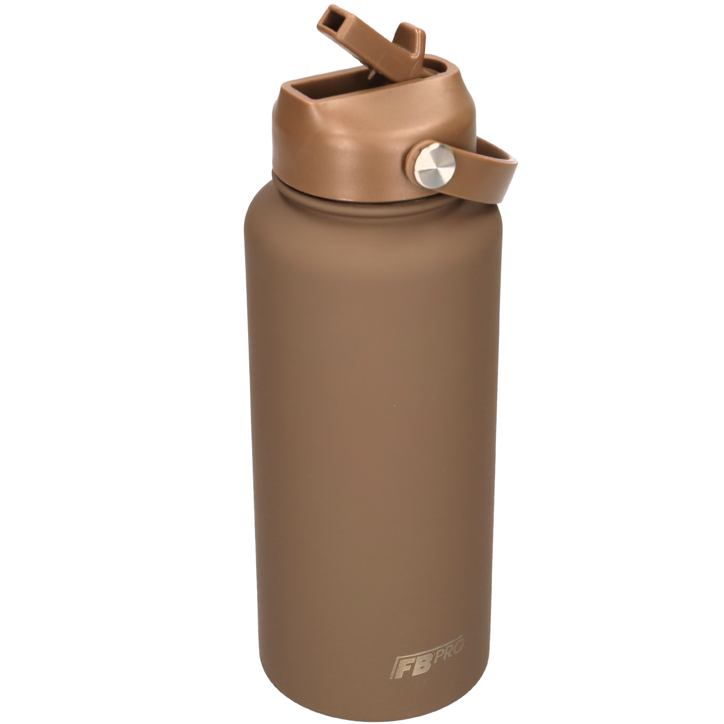 Thermos waterfles 1 liter - Isolerende Waterfles met Draaibare Drinktuit - Light Brown