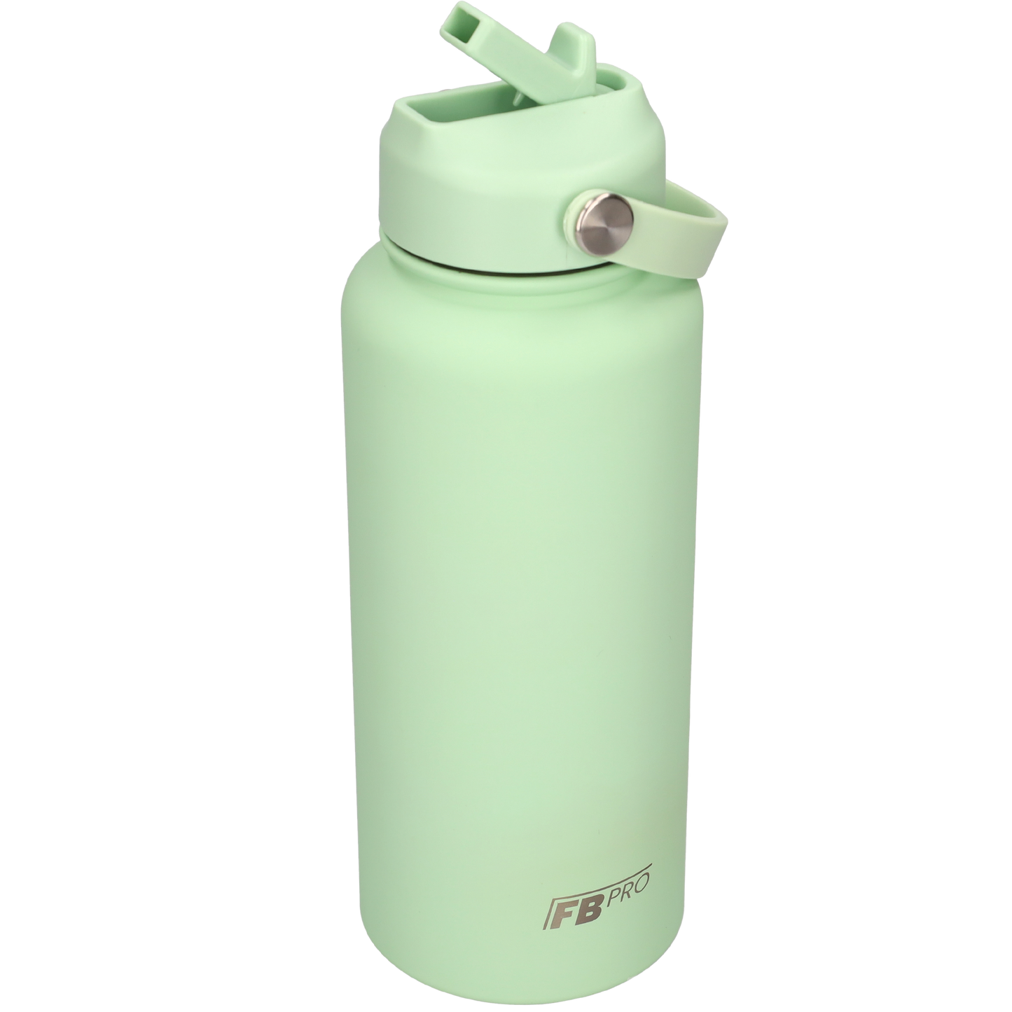 Thermos waterfles 1 liter - Isolerende Waterfles / Thermosfles met Draaibare Drinktuit - Pale Green - groen