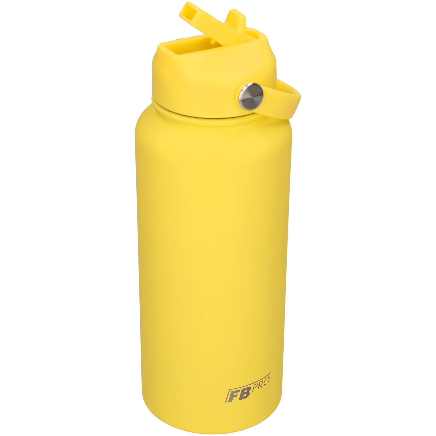 Thermos waterfles 1 liter - Isolerende Waterfles met Draaibare Drinktuit - 1 liter inhoud - Lemon Yellow