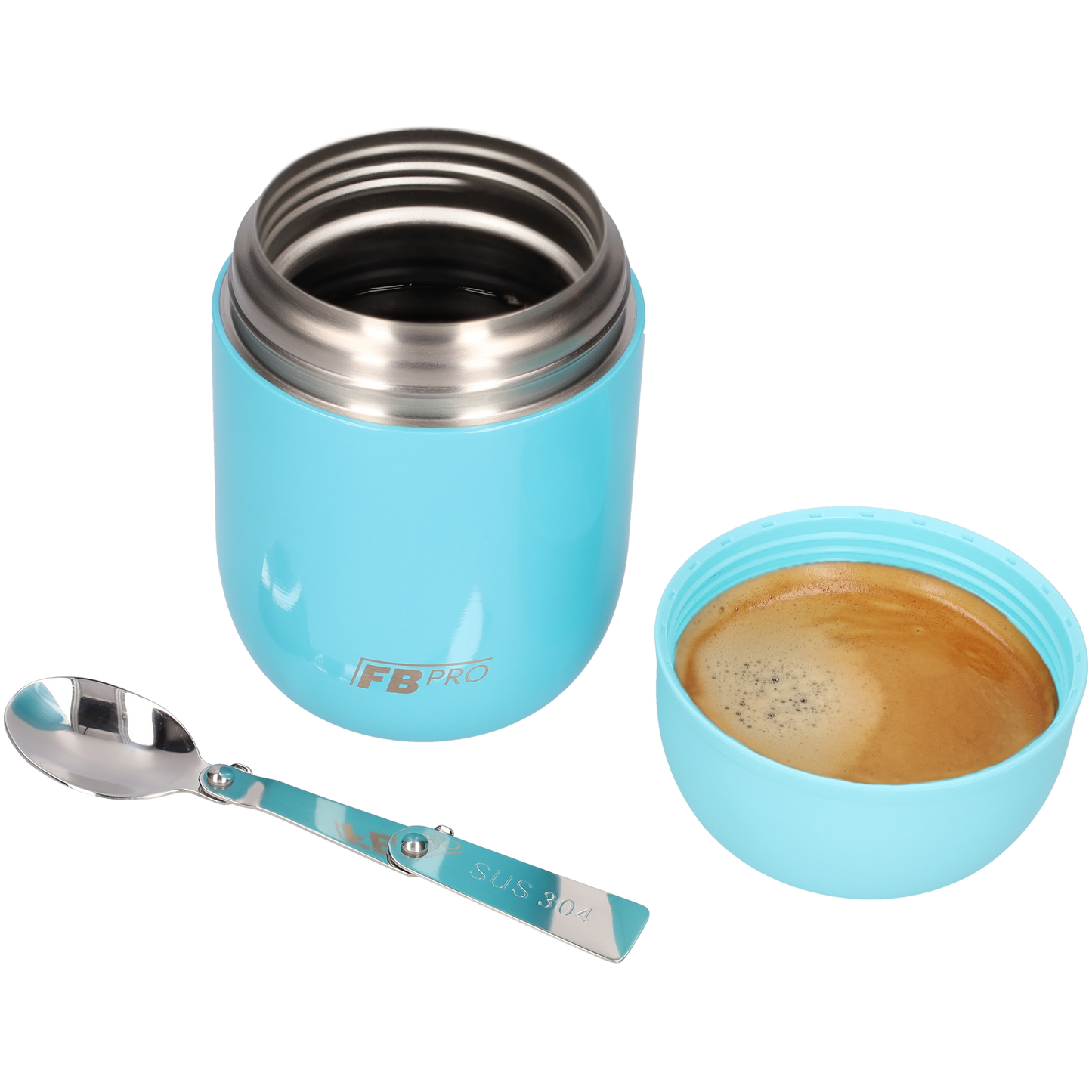 Thermos Voedselcontainer met Lepel - Thermoskan - Licht Blauw 420ml