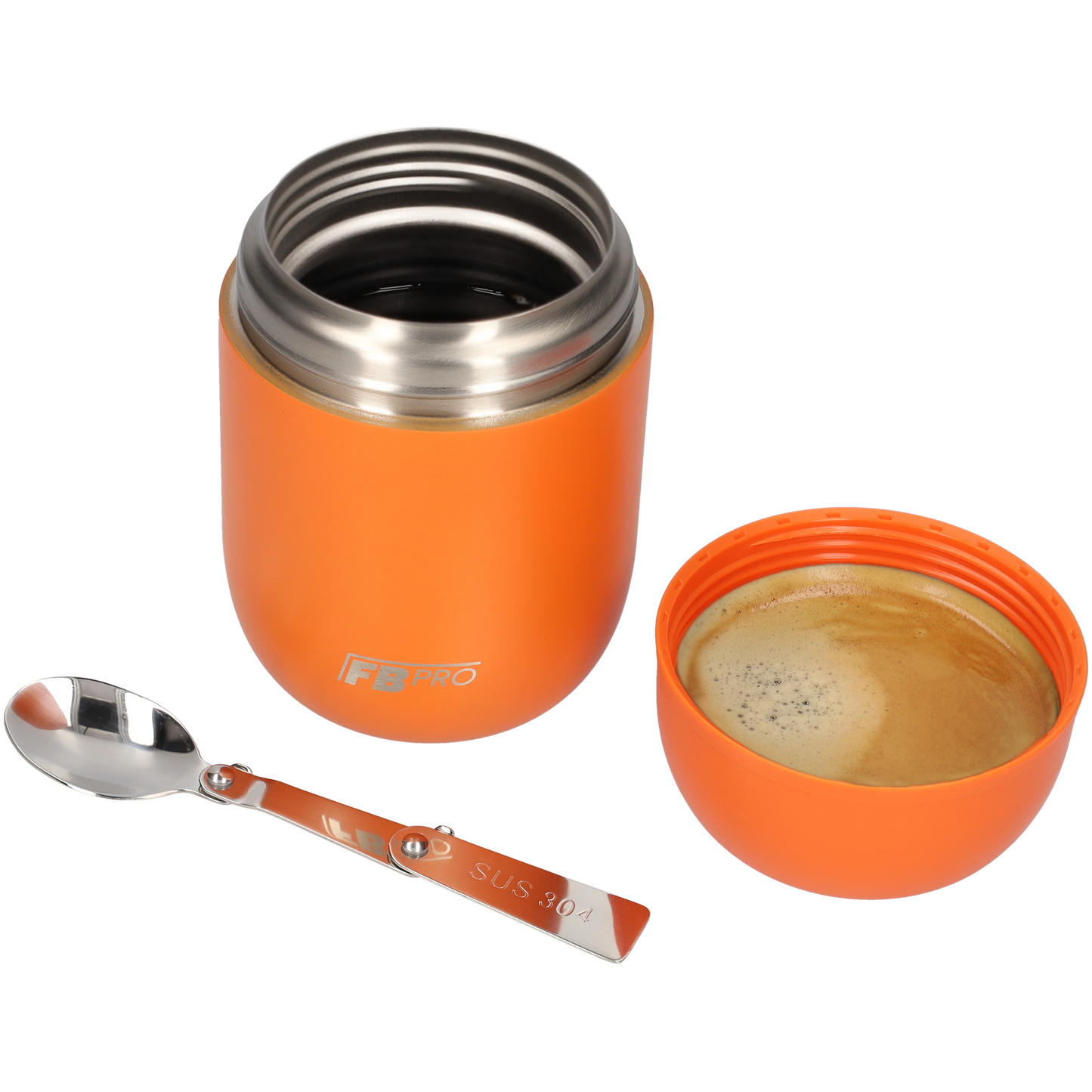 Oranje & paarse voedselcontainer Thermos Voedselcontainer met Lepel x2 - Thermoskan - 450ml
