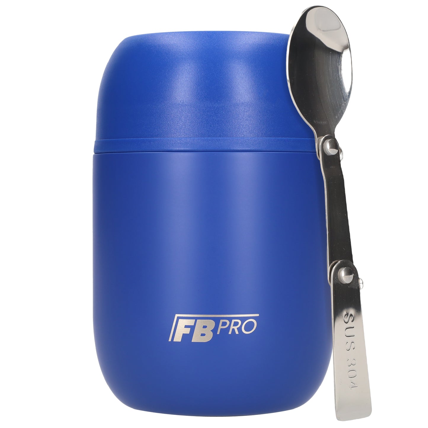 Blauwe en Lichtroze voedselcontainer Thermos Voedselcontainer met Lepel x2 - Thermoskan - 450ml