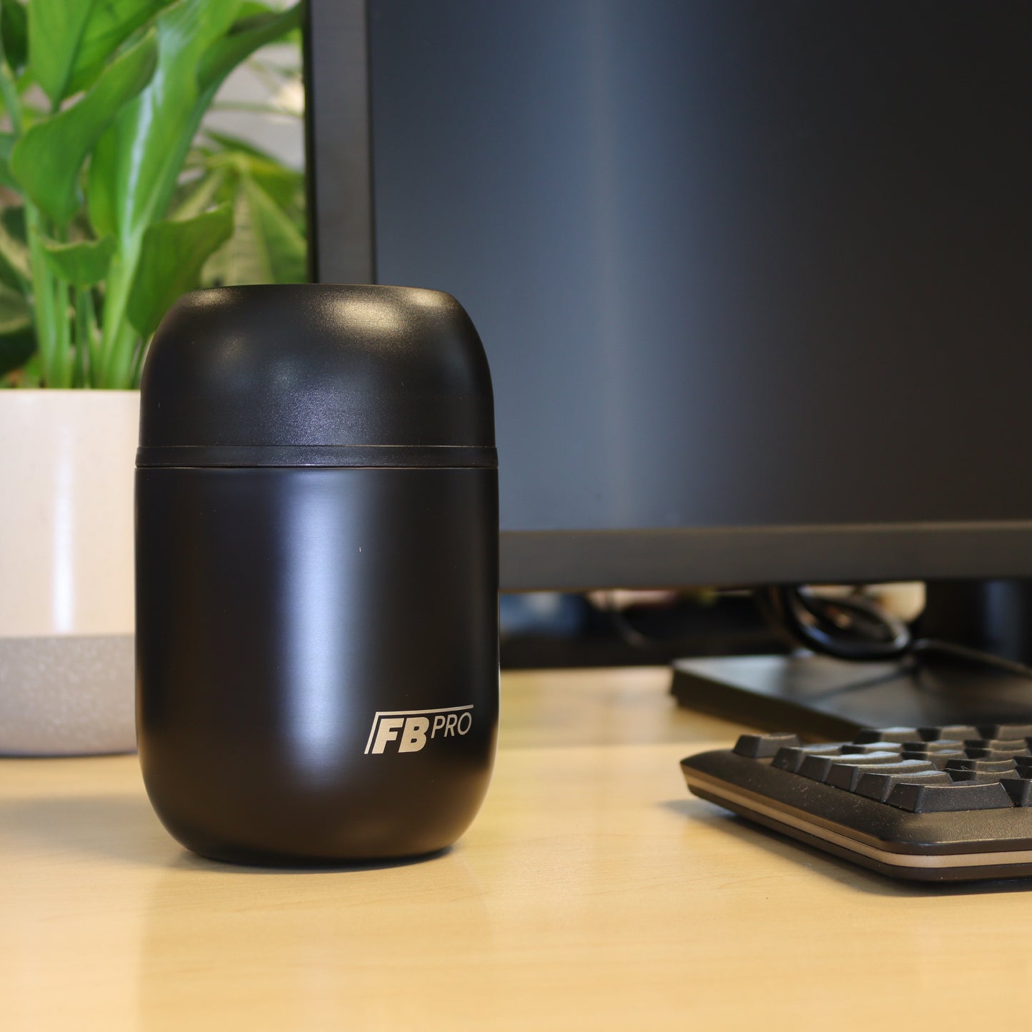 Thermos container met lepel - Thermoskan - Zwart - 420ml