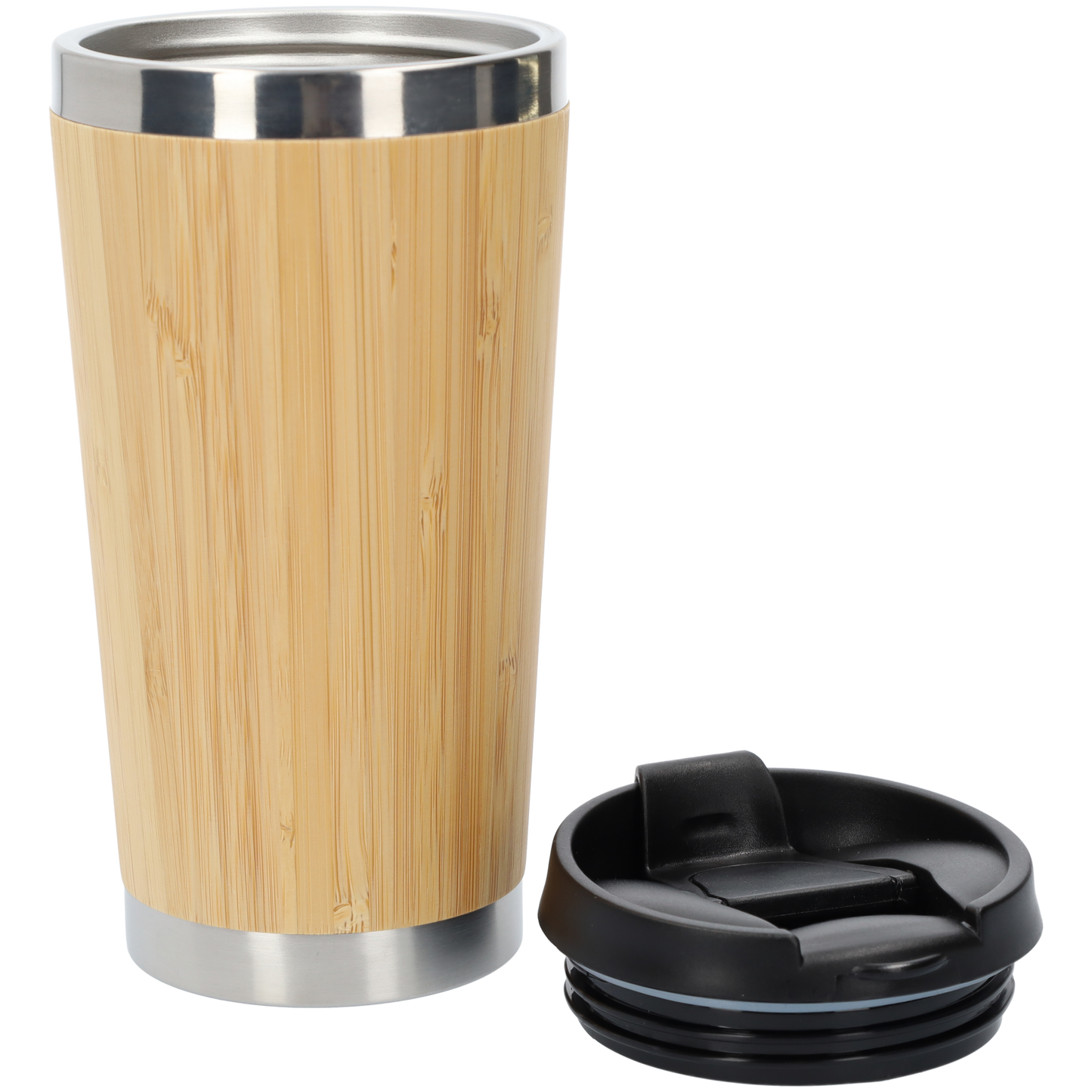 Bamboe Thermosbeker - Koffiebeker - Drinkbeker met Afsluitbare Bovenkant! - 500ml