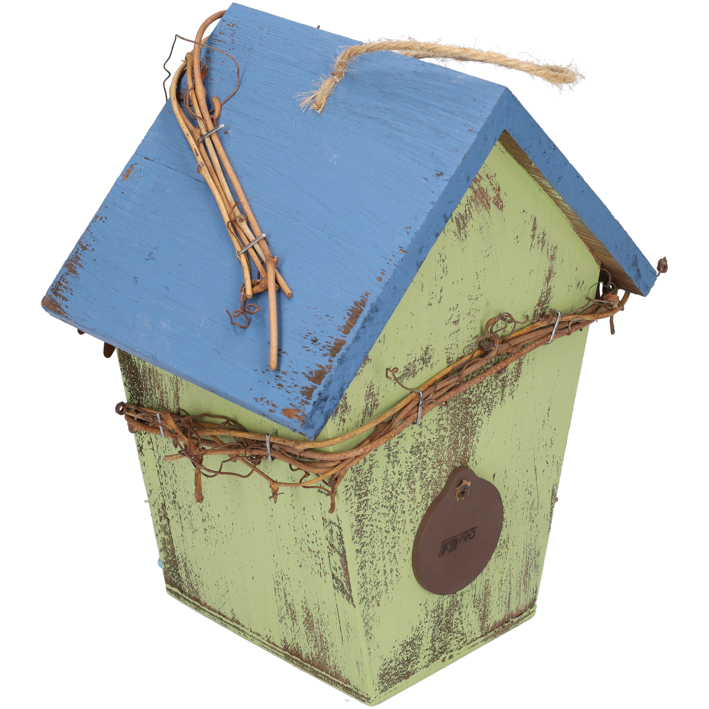 Vogelhuisje - Vogelhuis - Schattig vogelhuis voor vogels - Nestkastje - Vogelnest gemaakt van hout - Groen & Blauw