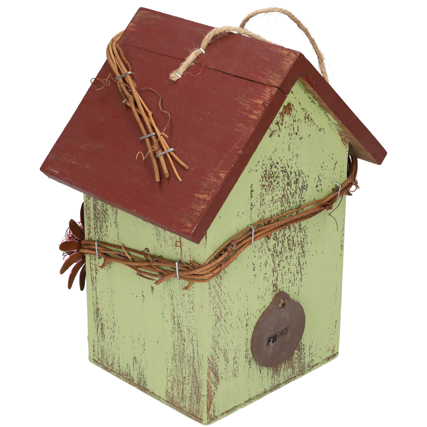 Vogelhuisje - Schattig vogelhuis voor vogels - Nestkastje - Vogelnest gemaakt van hout - Groen & Rood