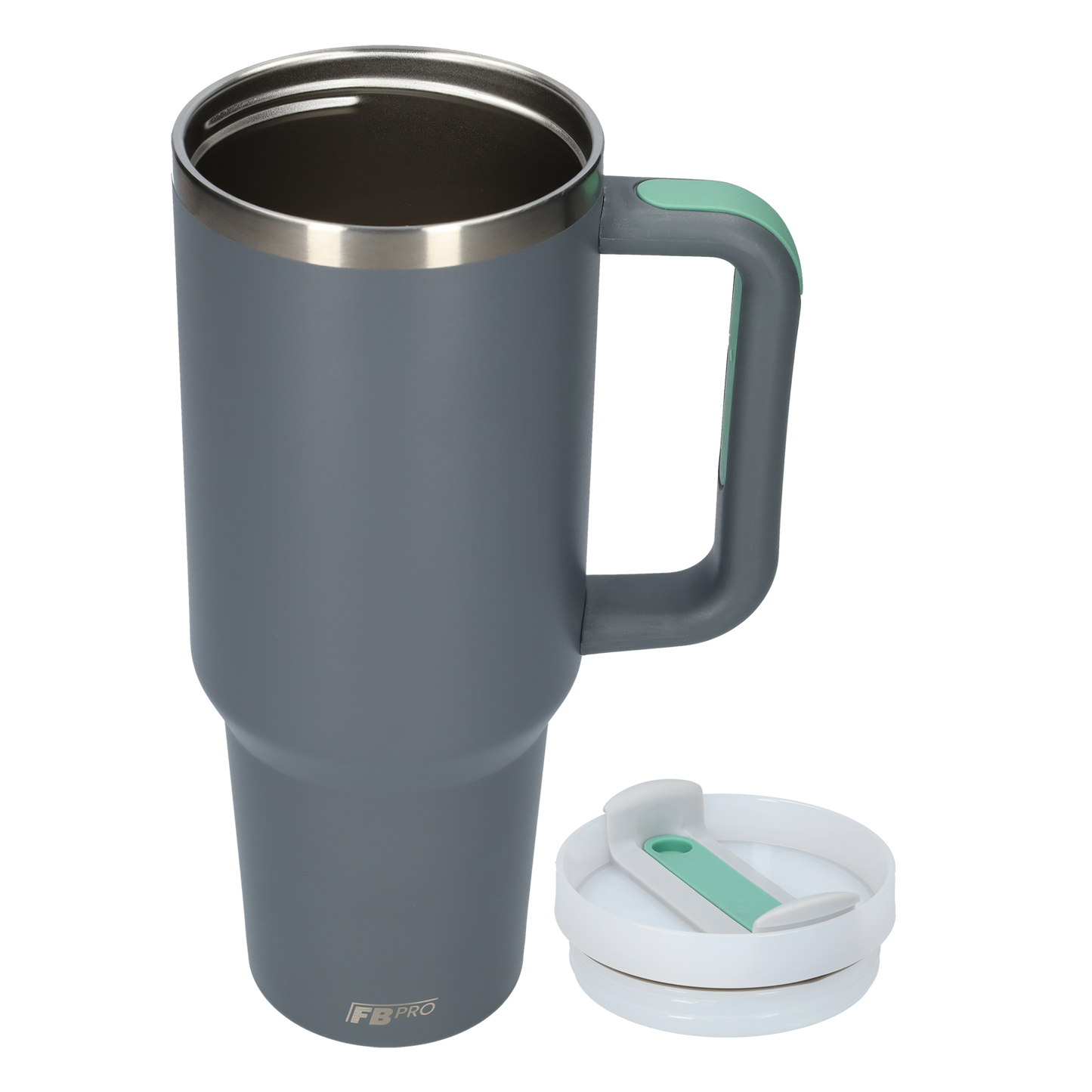 Thermos drinking cup tumbler 1.2L with handle and straw - Thermos cup - 1200 ML - Gray
