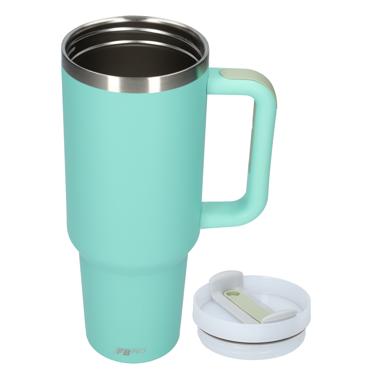 Thermos drinking cup tumbler 1.2L with handle and straw - Therosbeker - 1200 ML - Turquoise