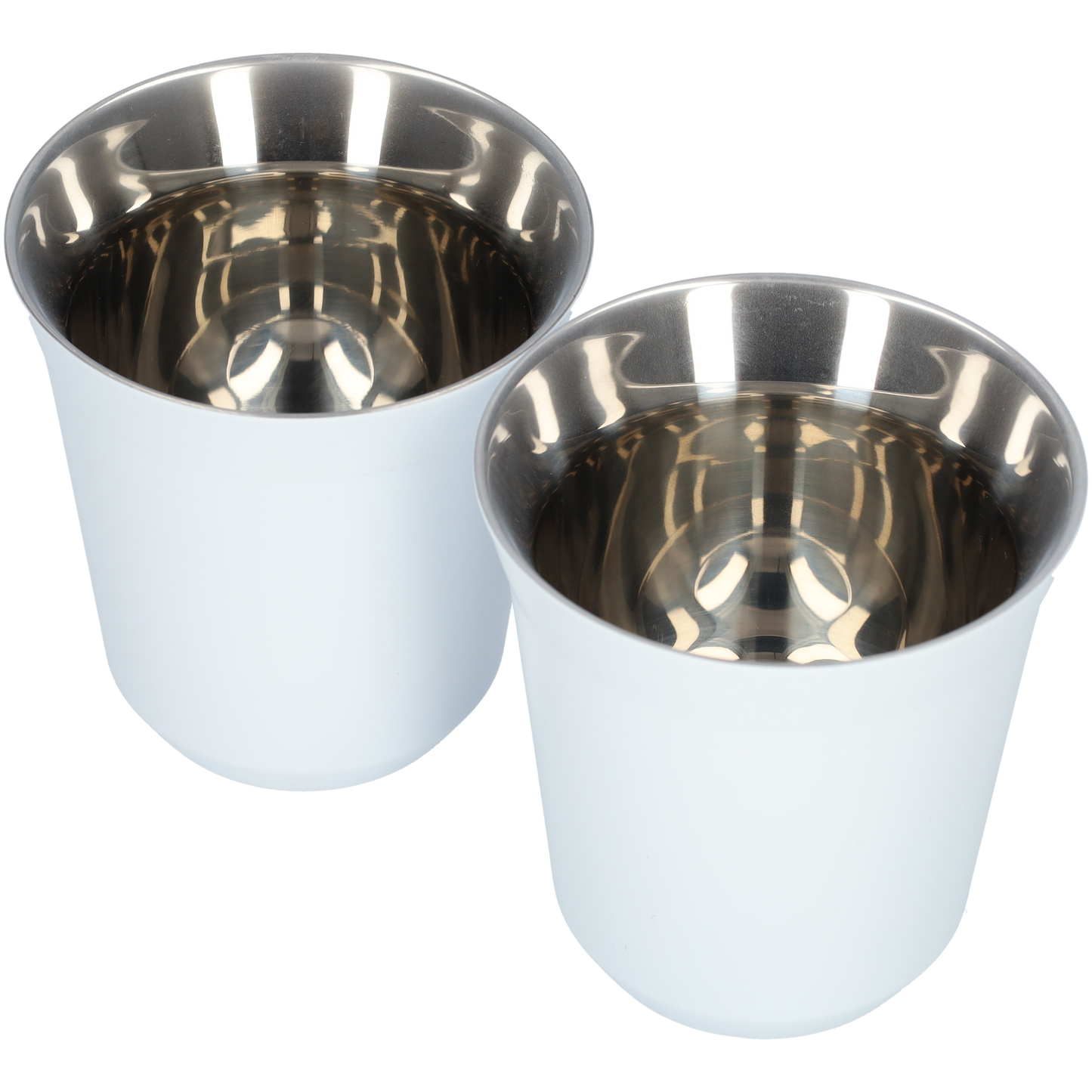 Stainless Steel Cups in White - Espresso Cups - Cups Set of 2 - 160 ML