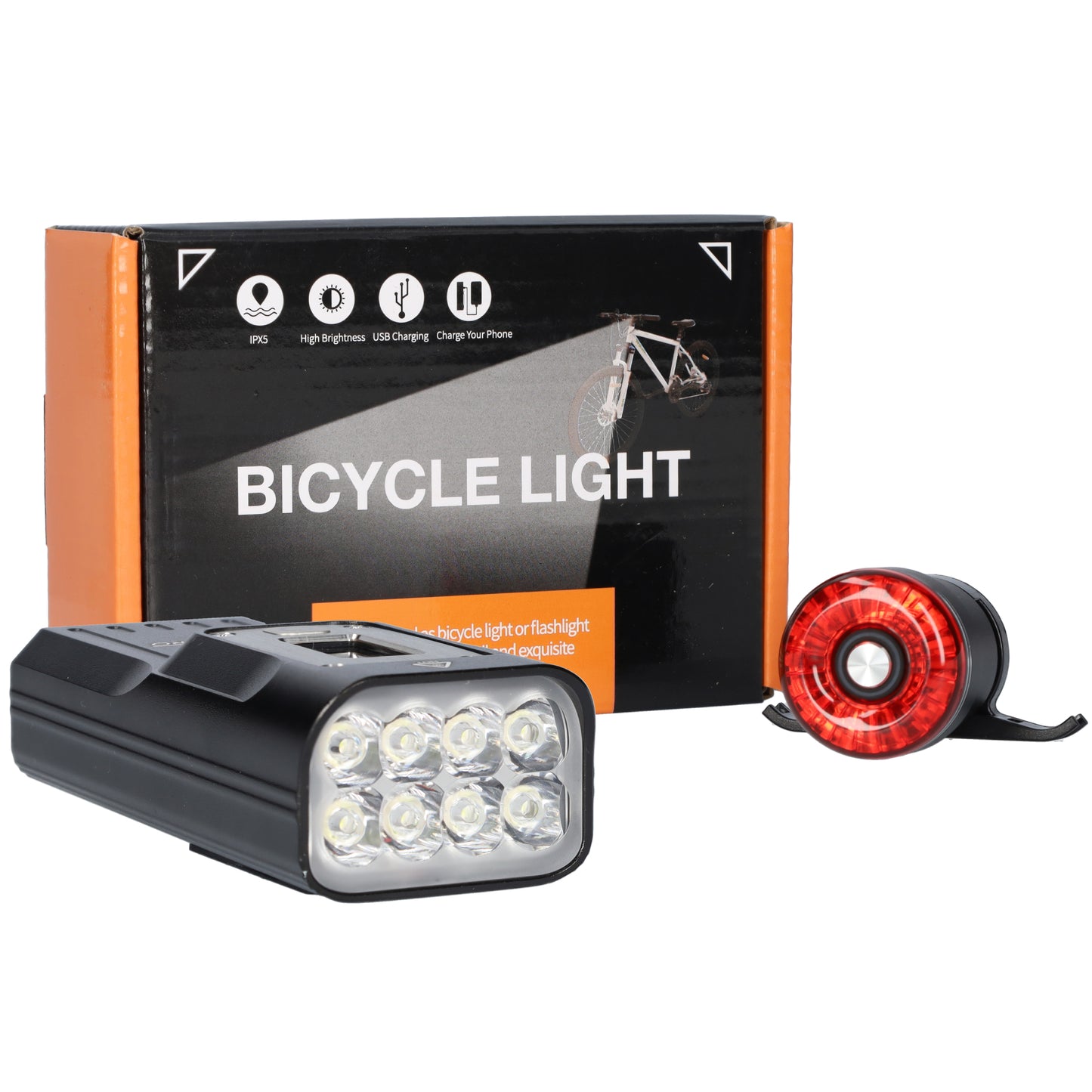 Voor- en achterlamp fiets - LED fietslamp  - 2000 Lumen