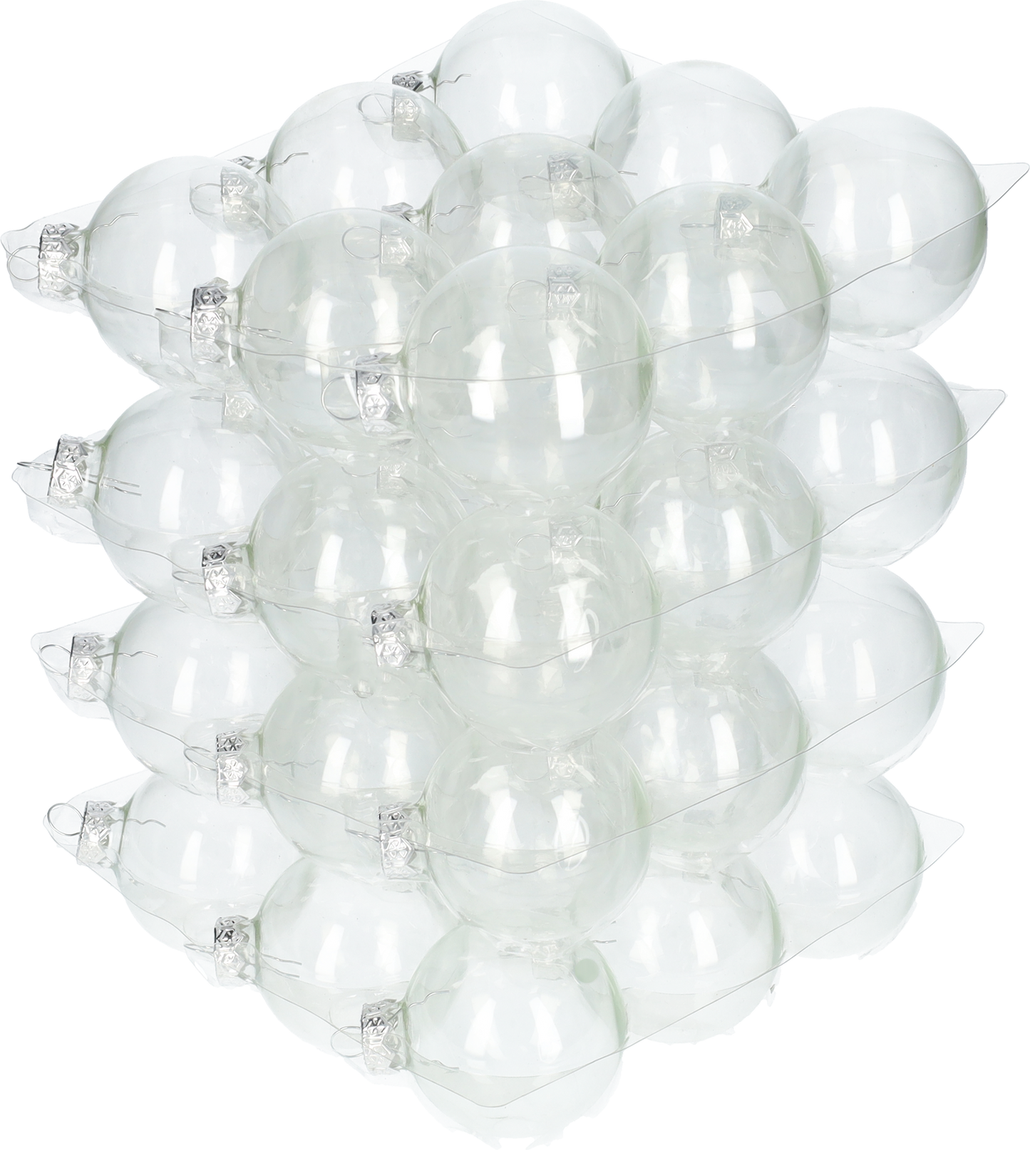 Glazen kerstballen - Set van 36 stuks/60mm - Glas - Doorzichtig