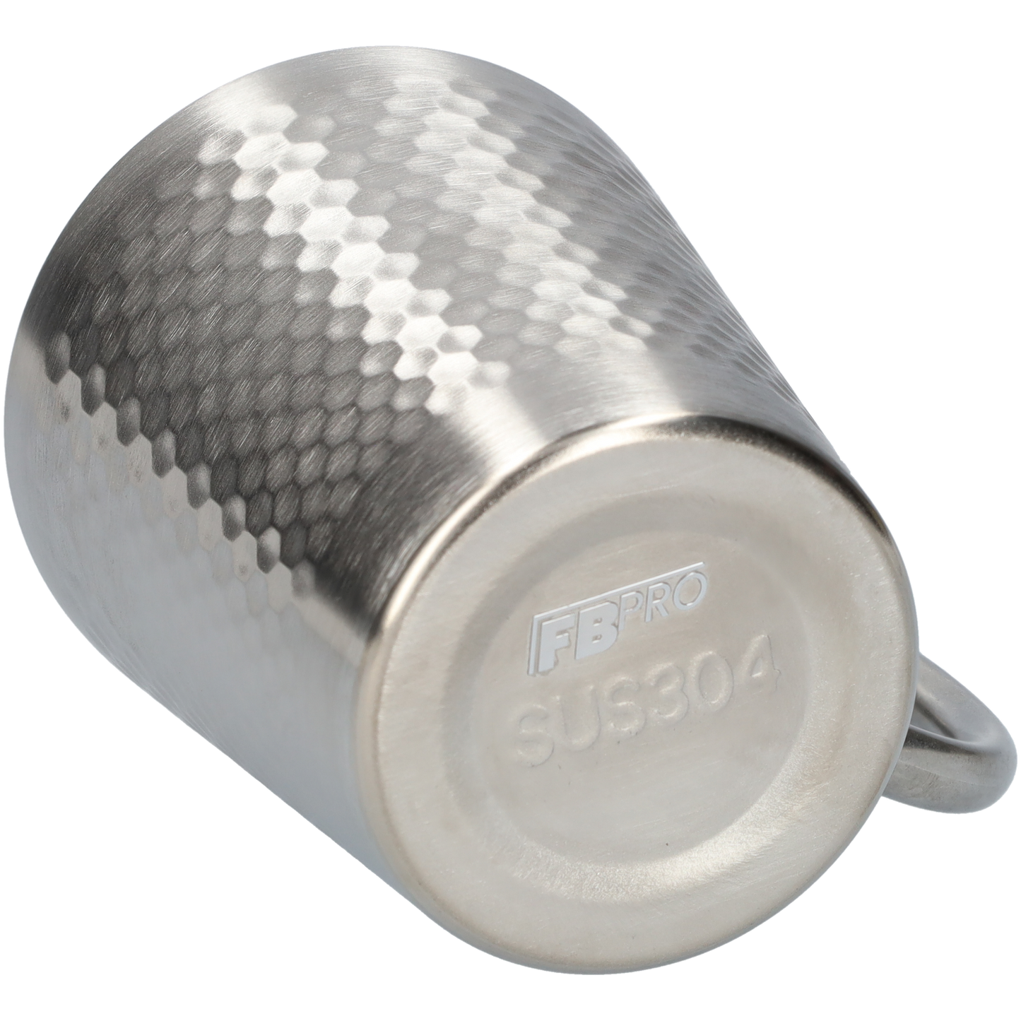 Stainless Steel Cups - Hexagon design drinking cups (2 pieces!) - With handle - Silver - 300ml