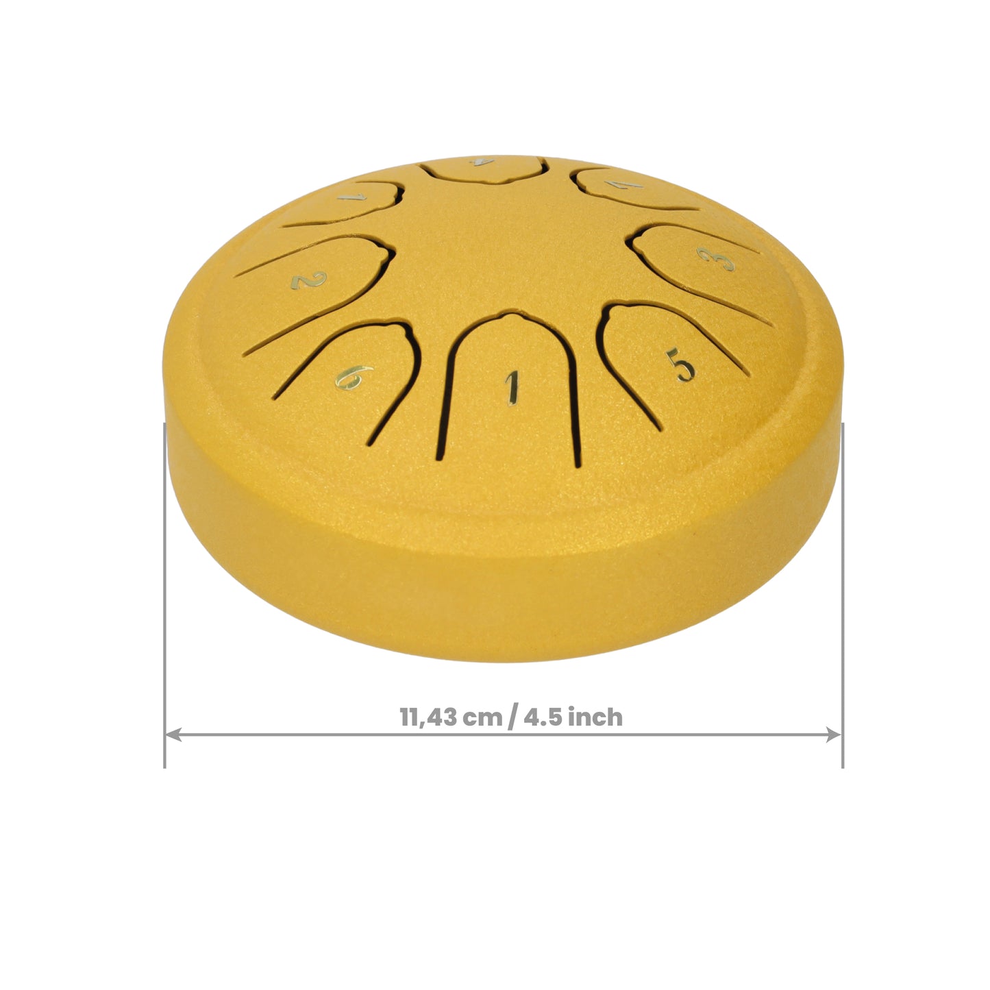 Handpan 4.5 inch, Singing Bowl - With Drumstick - Yellow