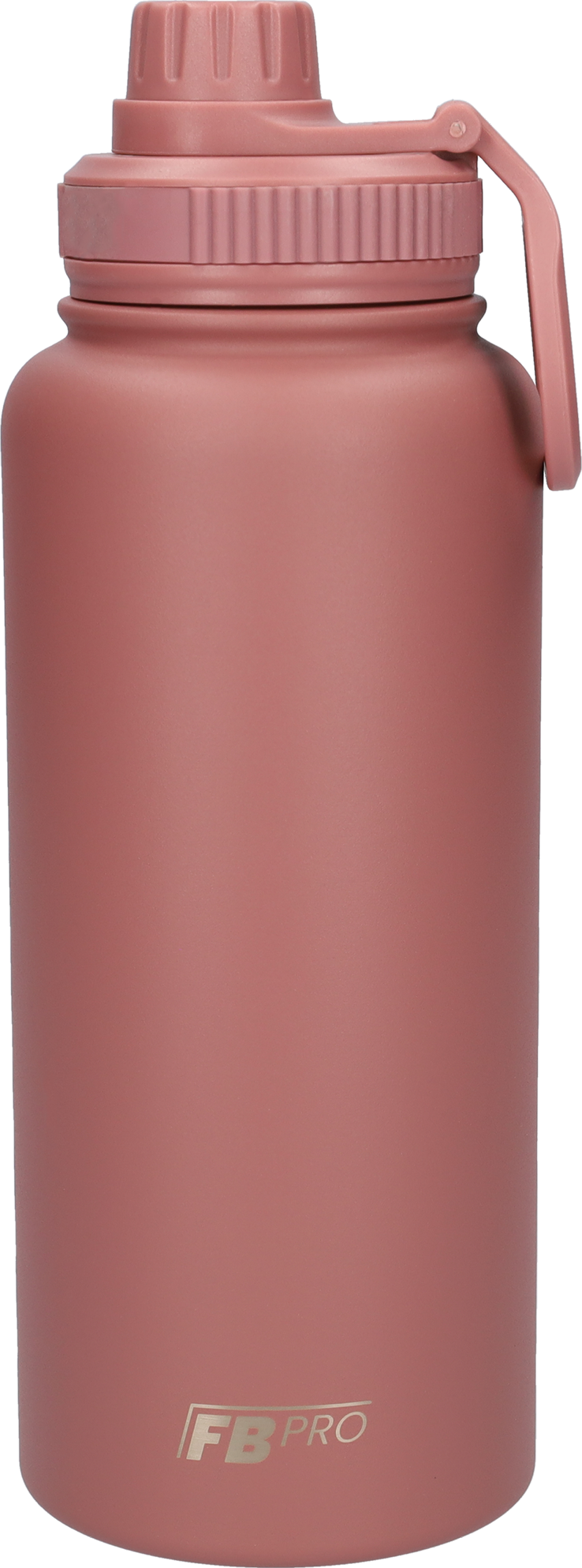 Thermos drinking bottle 1 liter with extra cap - Insulating water bottle with rotating drinking spout - Finished with powder coating - Old Pink