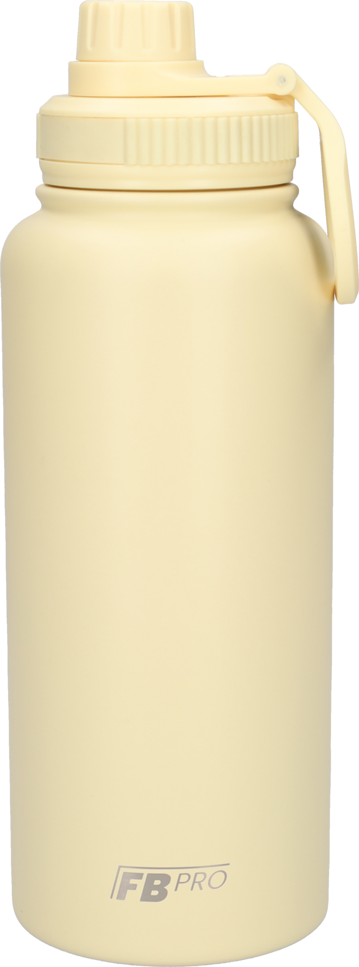 Thermos drinkfles 1 liter met extra dop - Isolerende Waterfles met draaibare drinktuit - Afgewerkt met Poedercoating - Beige