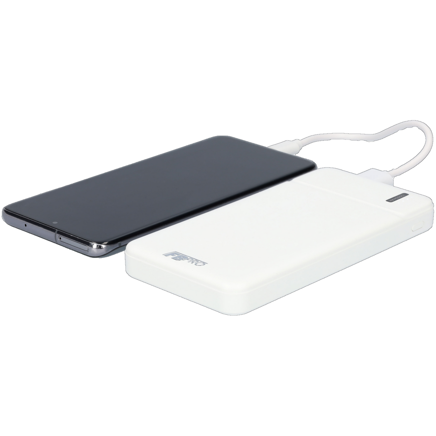 Powerbank 10.000 mAh - Oplader van 10,5 Watts - 2x USB-A, 1x USB-C, 1x Micro USB - Met LED lamp display - Wit