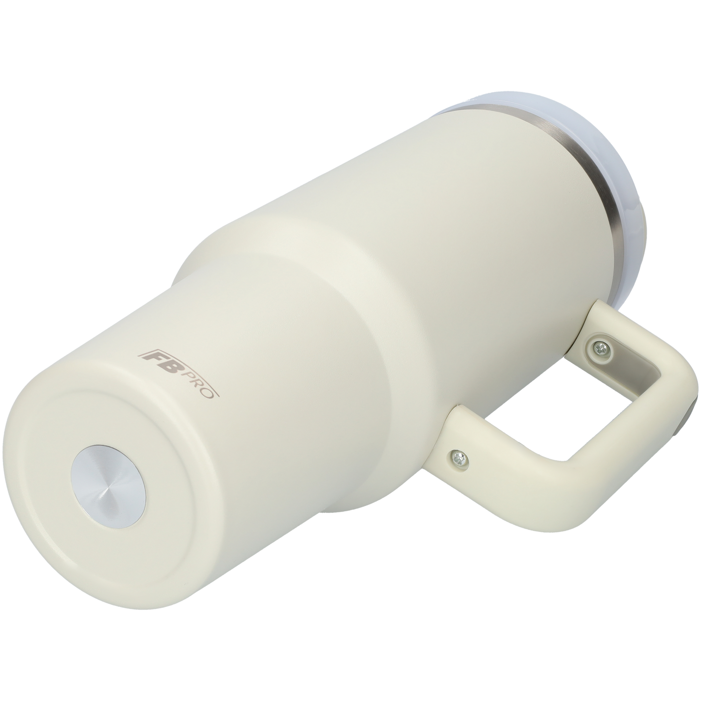 Thermos drinking cup tumbler 1.2L with handle and straw - Thermos cup - 1200 ML - Cream