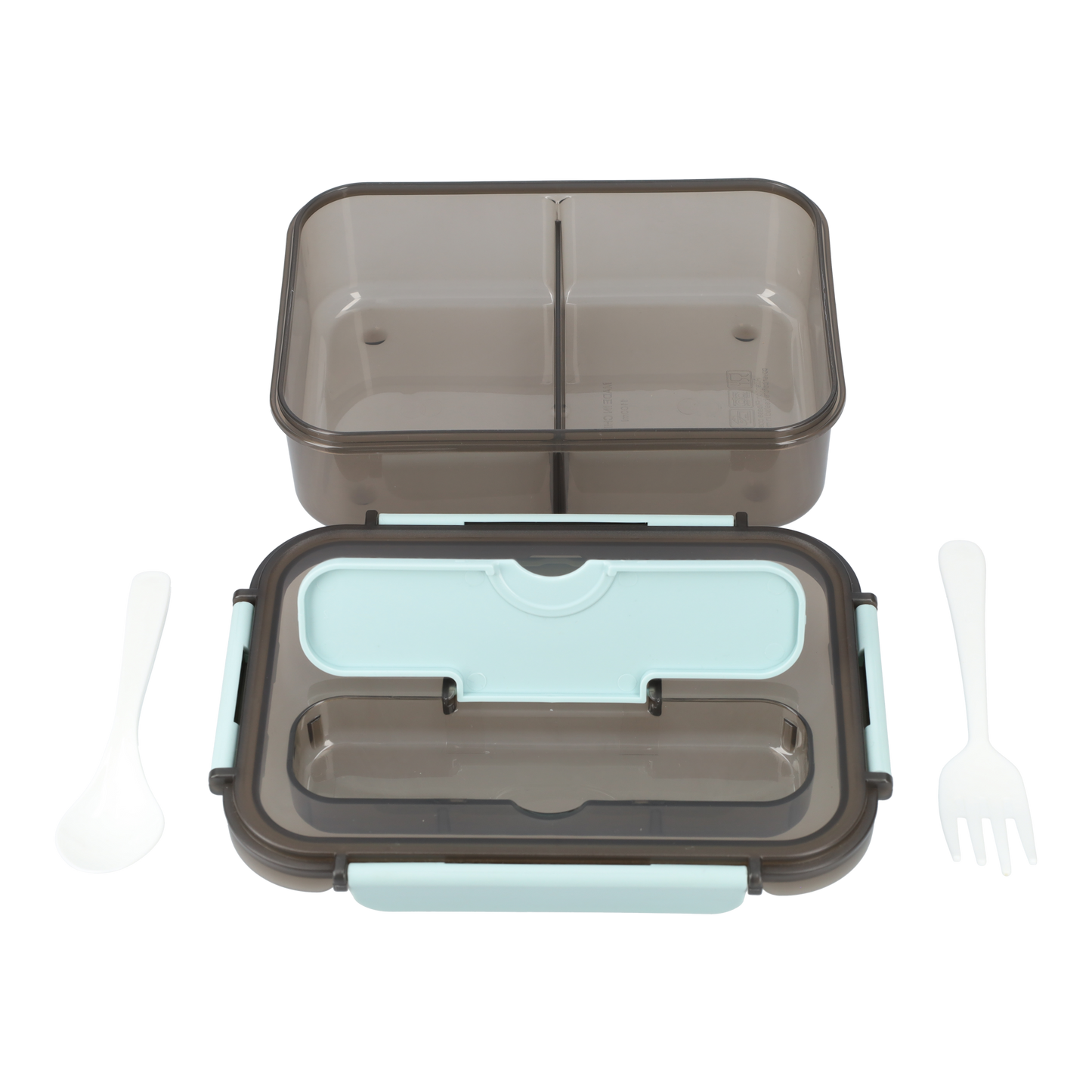 Lichtblauwe Lunchbox met Serviesvak - 1100ml