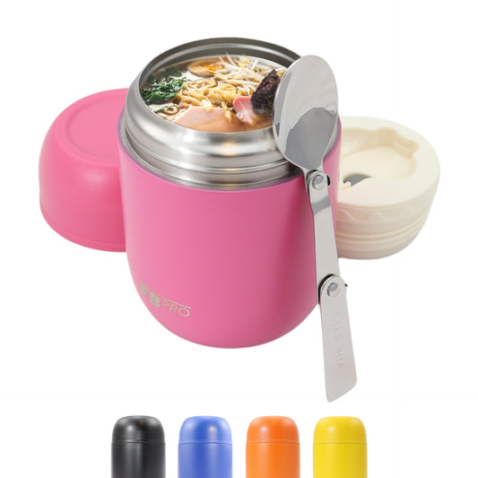 Thermos voedsel container met lepel - Thermoskan - Thermosbeker voor het meenemen van eten - Voedsel container voor soep, noodles, babyvoeding, havermout, ijs en meer! - Soepbeker to go - 420ml