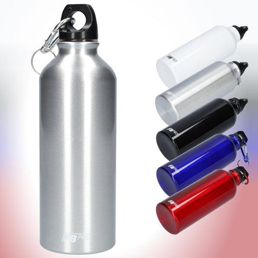 Aluminium drinkfles met o-dop - Thermosfles, Waterfles - 500 ml - Geschikt voor Koffie, Thee en koele dranken - Met handige karabijnhaak - Modern design - Zilver