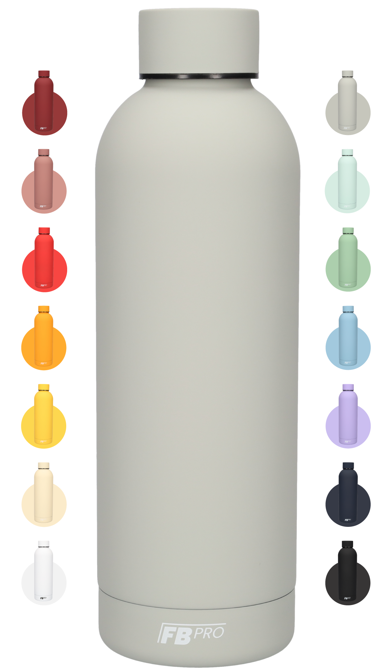 Drinkfles - Dubbelwandige waterfles - Thermosfles - RVS thermos fles - 500 ML - Grijs