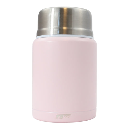 Thermos Voedselcontainer met Lepel - Thermoskan - Voedsel container voor soep, noodles, babyvoeding, havermout, ijs en meer! - Yoghurt beker to go - Thermosbeker voor het meenemen van eten - Licht roze - 450ml