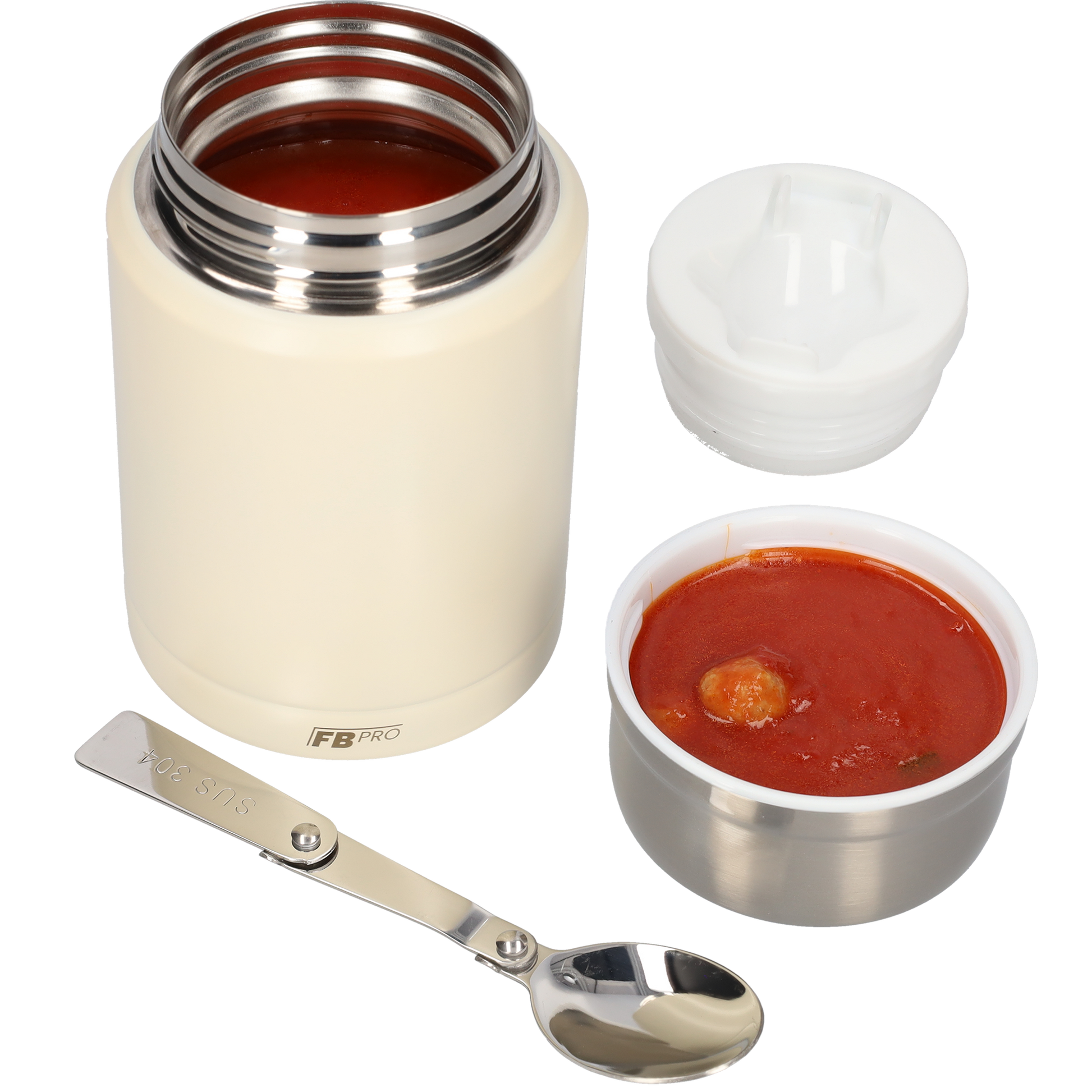Voedselcontainer met lepel - Thermoskan - Thermosbeker voor het Voedselcontainer met lepel - Thermoskan - Thermosbeker voor het